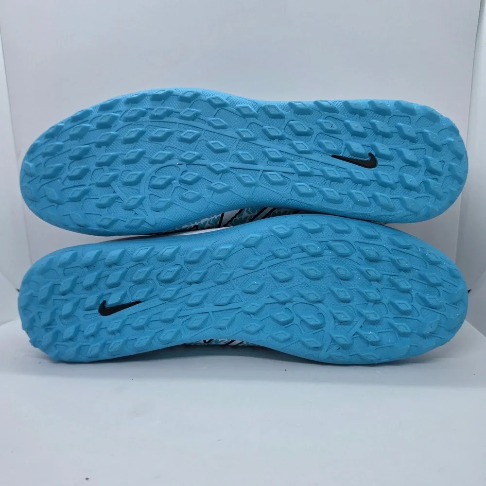Nike Mercurial Vapor 15 Club TF Turf Soccer Shoes White Blue DJ5968-146 Men's 13